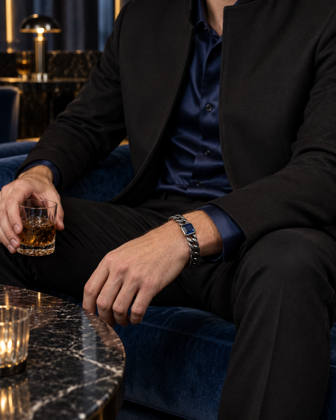 Blue Facet Serpent Bracelet — contextual scene