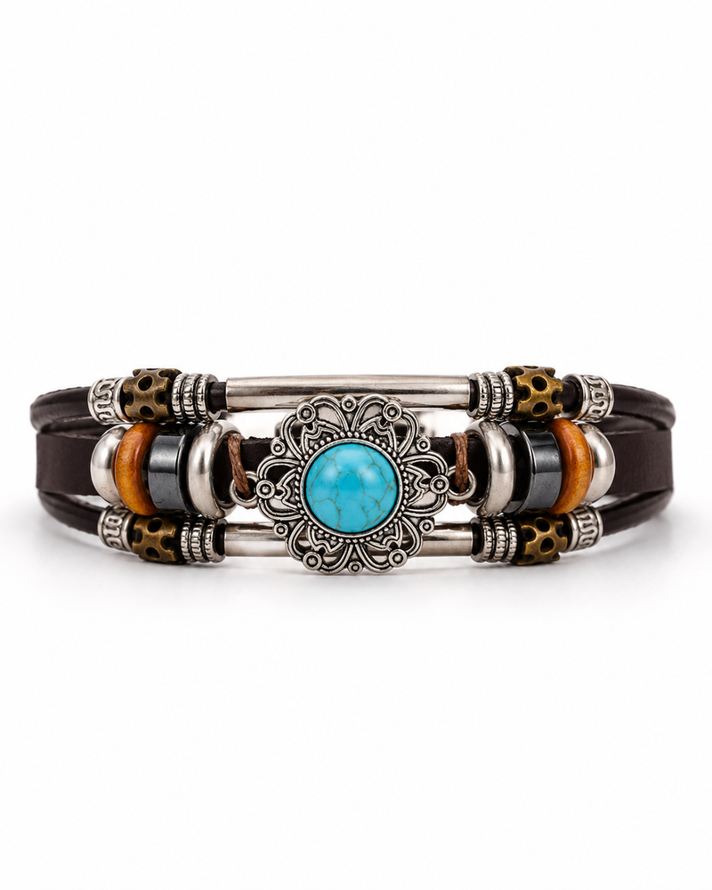 Blue Rosette Band Bracelet — product view