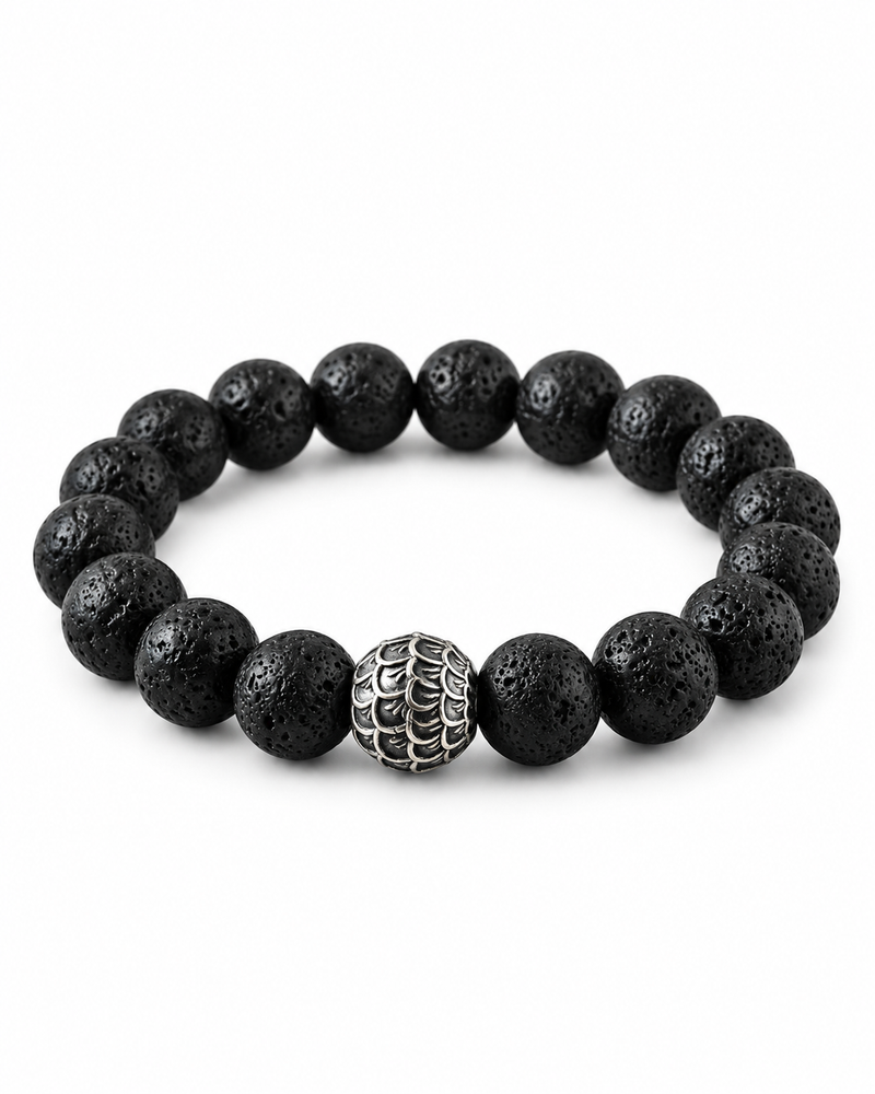 Carved Accent Lava Bracelet — product view