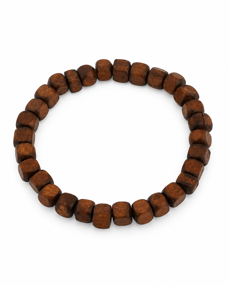 Carved Wood Bead Bracelet — product view