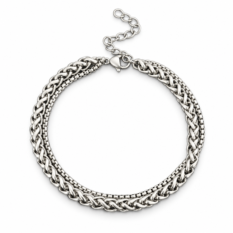 Double Wheat Link Bracelet — product view