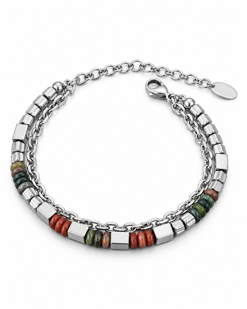 Earthtone Silver Layer Bracelet — product view
