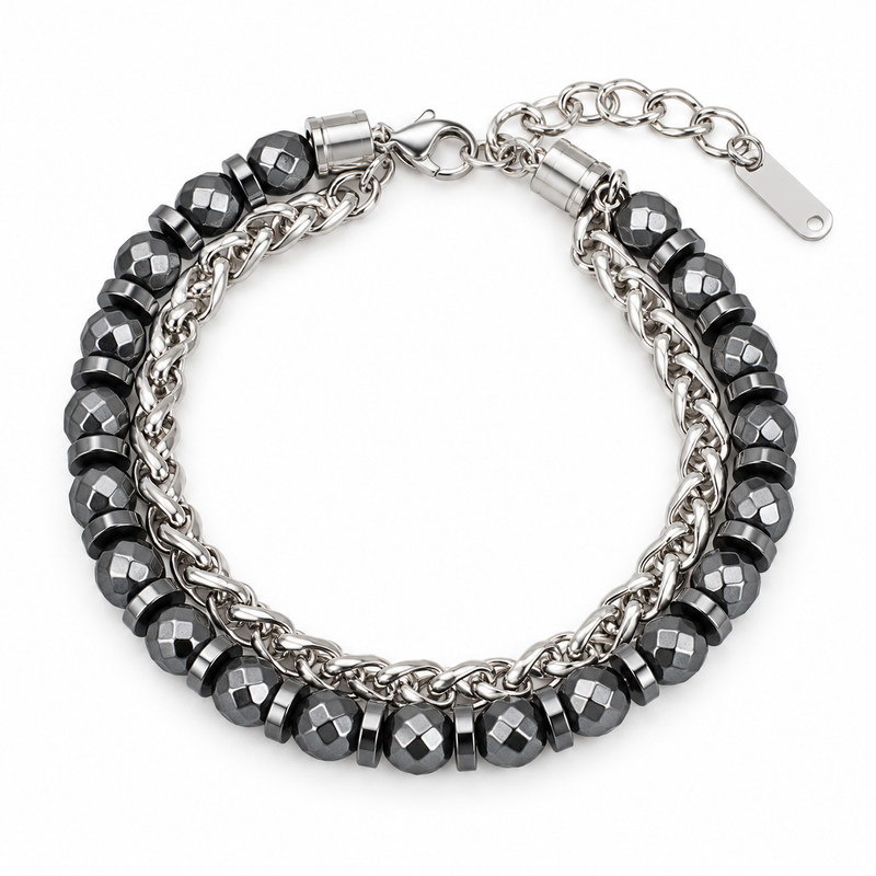 Graphite Bead Chain Bracelet — product view