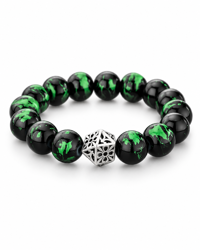 Green Mosaic Bead Bracelet — product view
