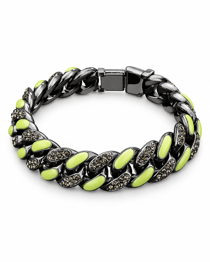 Lime Inlay Curb Bracelet — product view