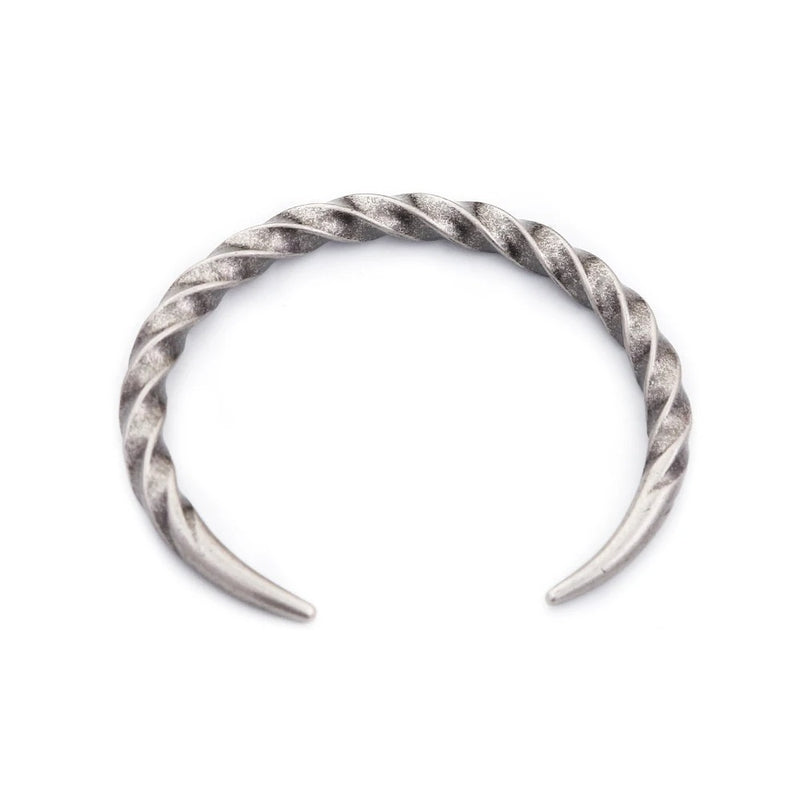 Men's Twisted Horn Cuff in silver-tone Steel – front view