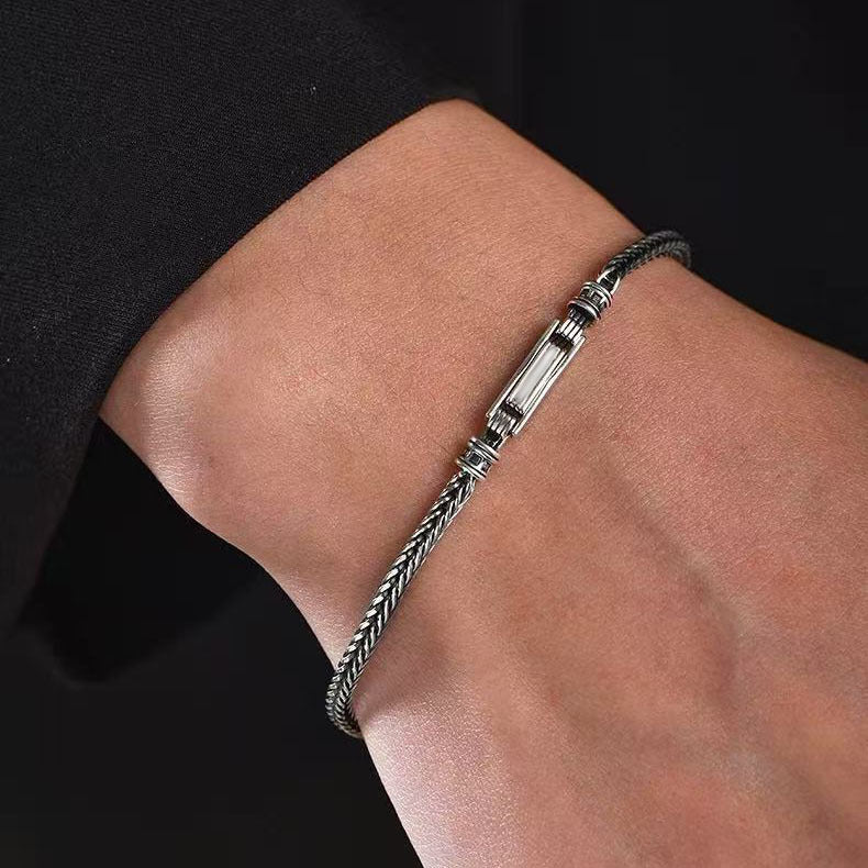 Men's Column Clasp Bracelet in 925 Sterling Silver – original detail