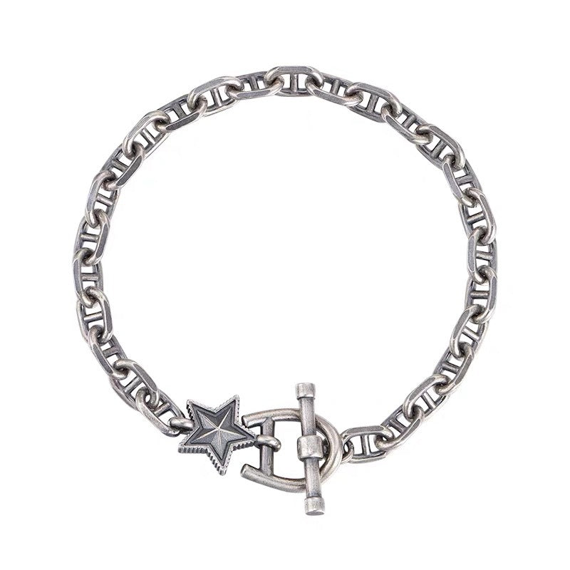 Men's Star Toggle Bracelet in 925 Sterling Silver – front view