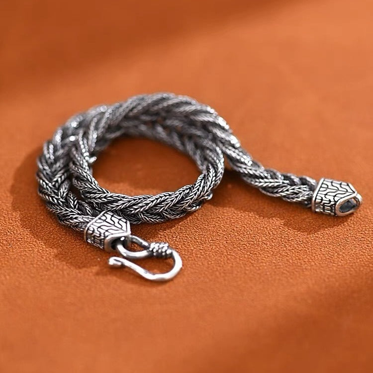 Men's Interwoven Hook Bracelet in 925 Sterling Silver – original detail
