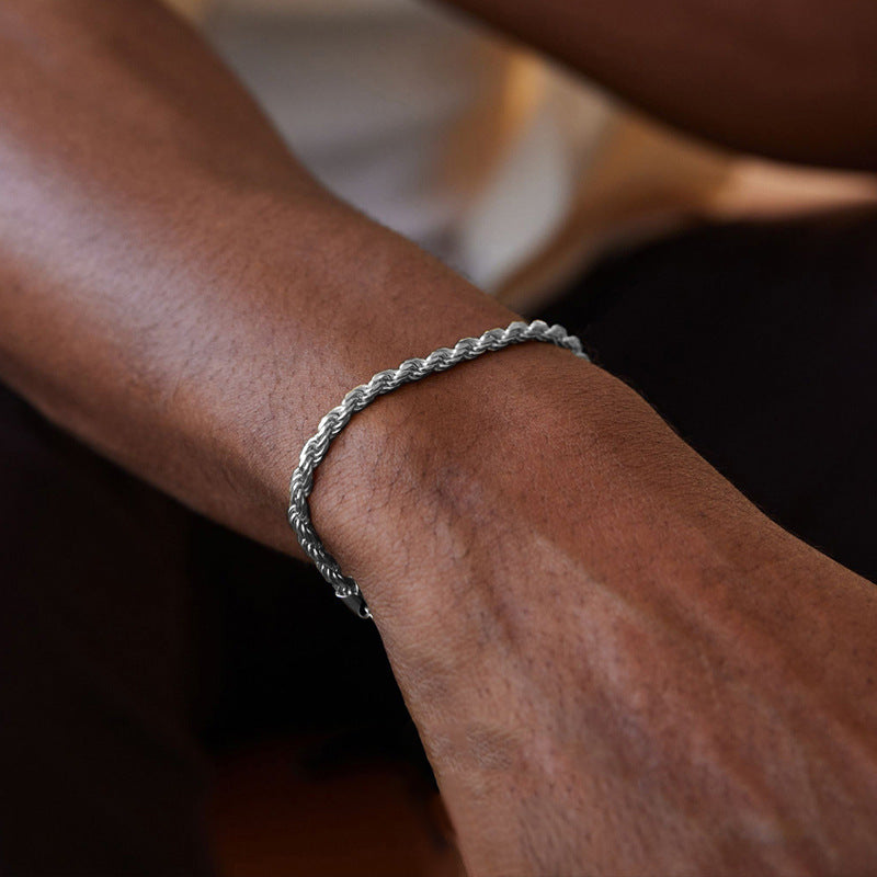 Men's Spiral Rope Bracelet in 925 Sterling Silver – original detail