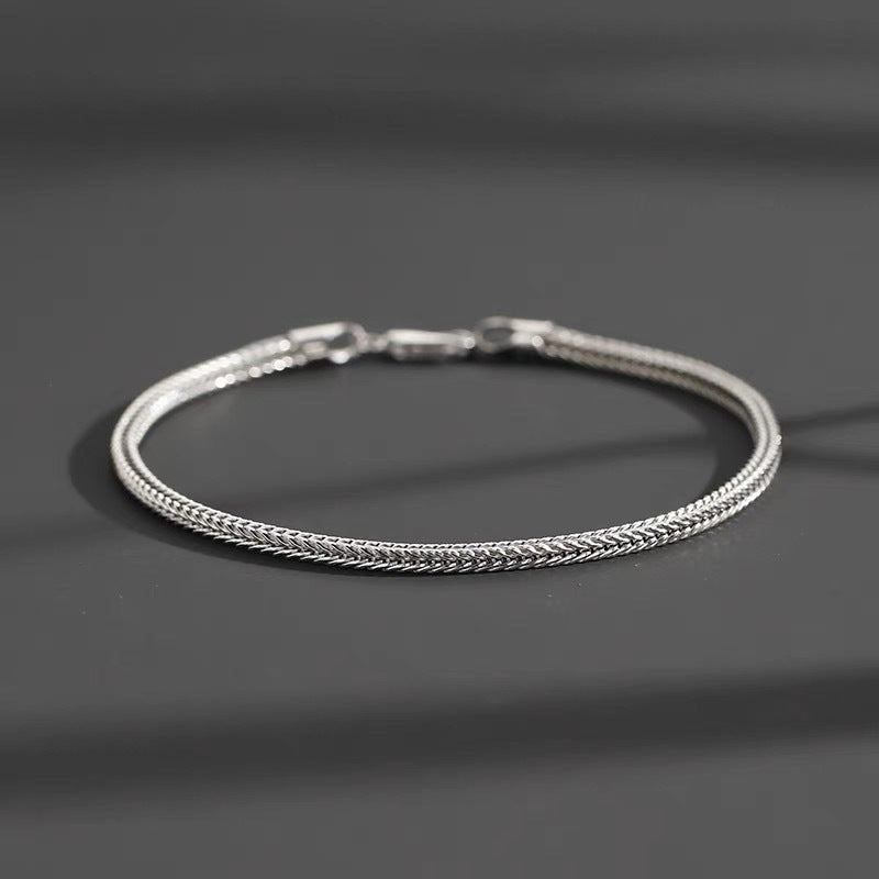 Men's Fine Foxtail Bracelet in 925 Sterling Silver – original detail