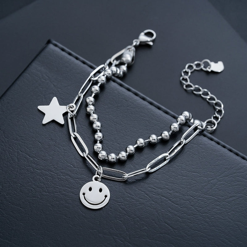 Smile Star Double Chain Bracelet — product details