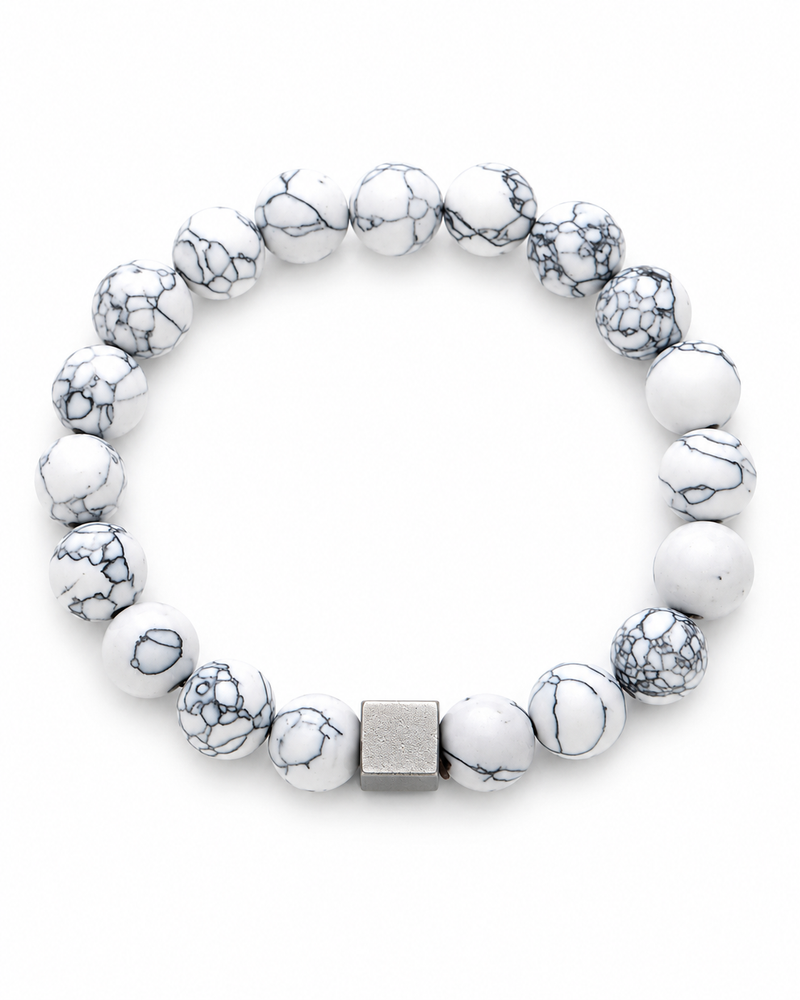 White Crackle Cube Bracelet — product view