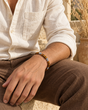 Amber Disc Toggle Bracelet — styling look one