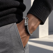 Bead and Wheat Chain Bracelet — casual styling