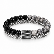 Bead and Wheat Chain Bracelet — product view
