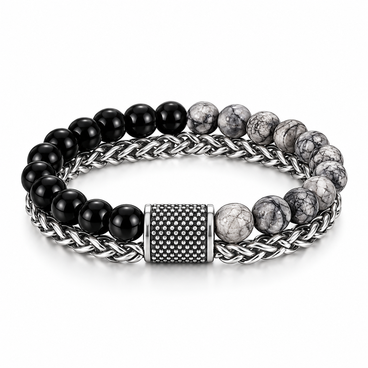 Bead and Wheat Chain Bracelet — product view