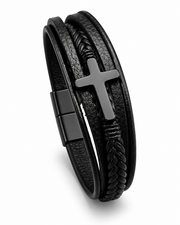 Black Cross Layer Bracelet — product view