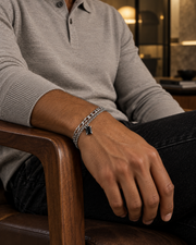 Black Gem Layer Chain Bracelet — alternative styling