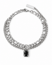 Black Gem Layer Chain Bracelet — product view
