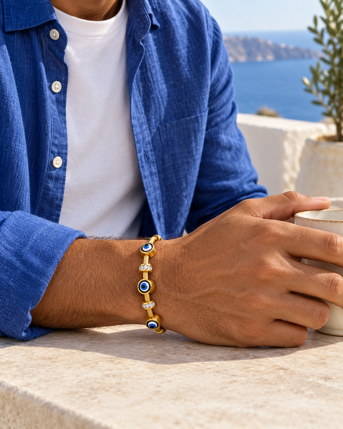Blue Eye Cable Bracelet — alternative styling