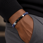 Blue Facet Bead Bracelet — casual styling
