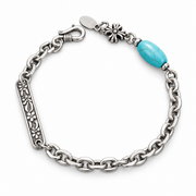 Blue Floral Bar Bracelet — product view