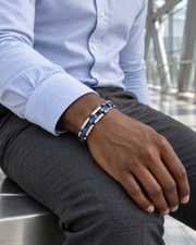 Blue Rail Link Bracelet — styling look one