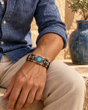 Blue Rosette Band Bracelet — styling look one