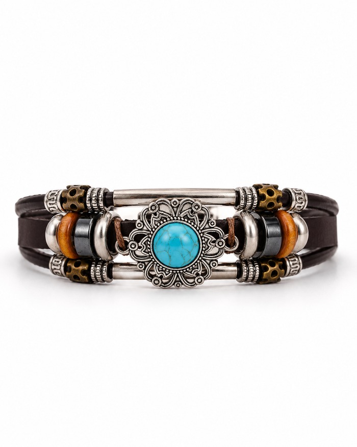 Blue Rosette Band Bracelet — product view
