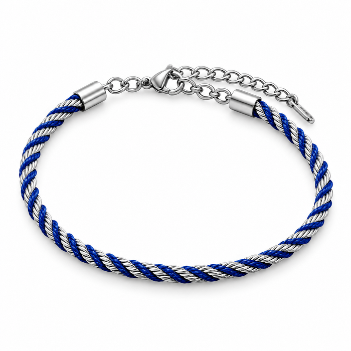 Blue Twist Cord Bracelet — product view