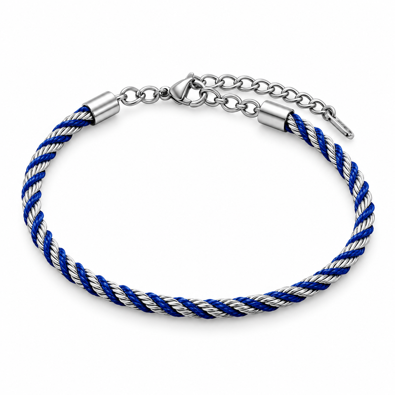 Blue Twist Cord Bracelet — product view