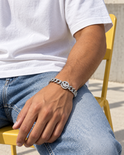 Brushed Smile Curb Bracelet — styling look one