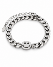 Brushed Smile Curb Bracelet — product view
