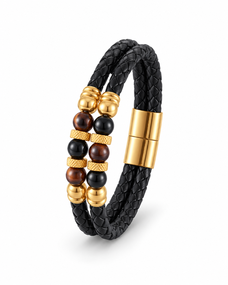 Caged Stone Braid Bracelet — product view