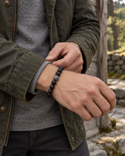 Carved Accent Lava Bracelet — styling look one