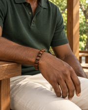 Carved Wood Bead Bracelet — alternative styling