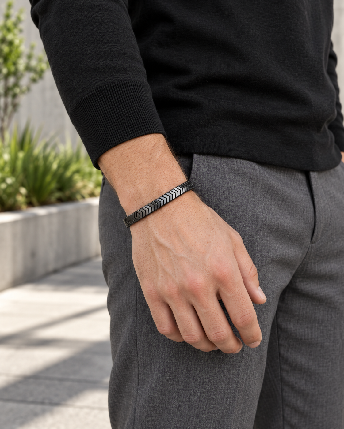 Chevron Bead Cord Bracelet — styling look one