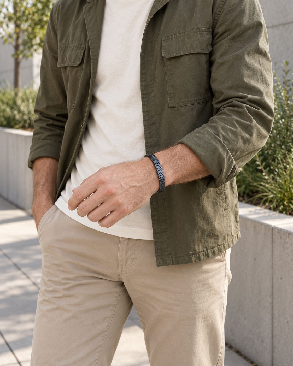 Chevron Bead Cord Bracelet — contextual scene