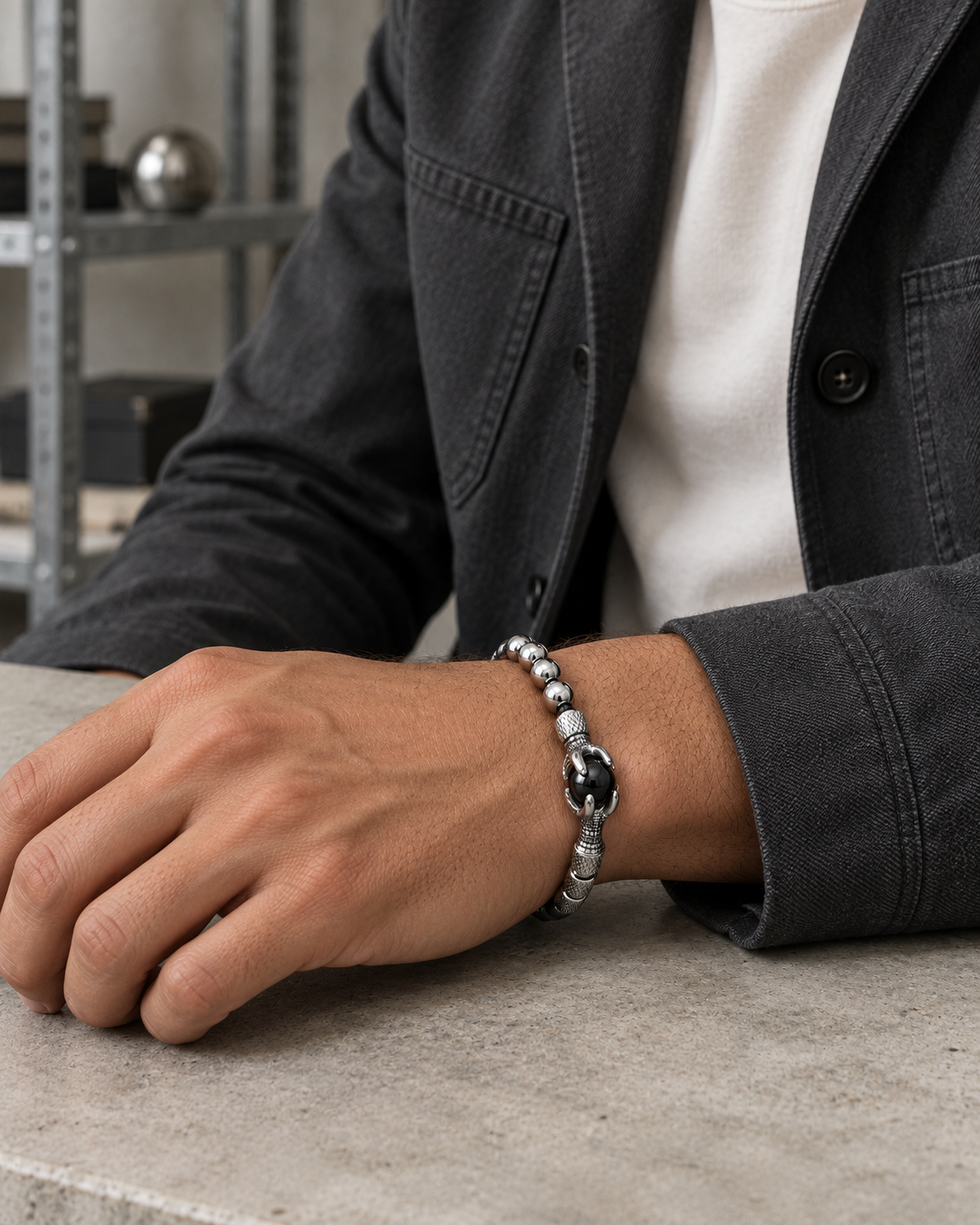 Claw Detail Cord Bracelet — styling look one