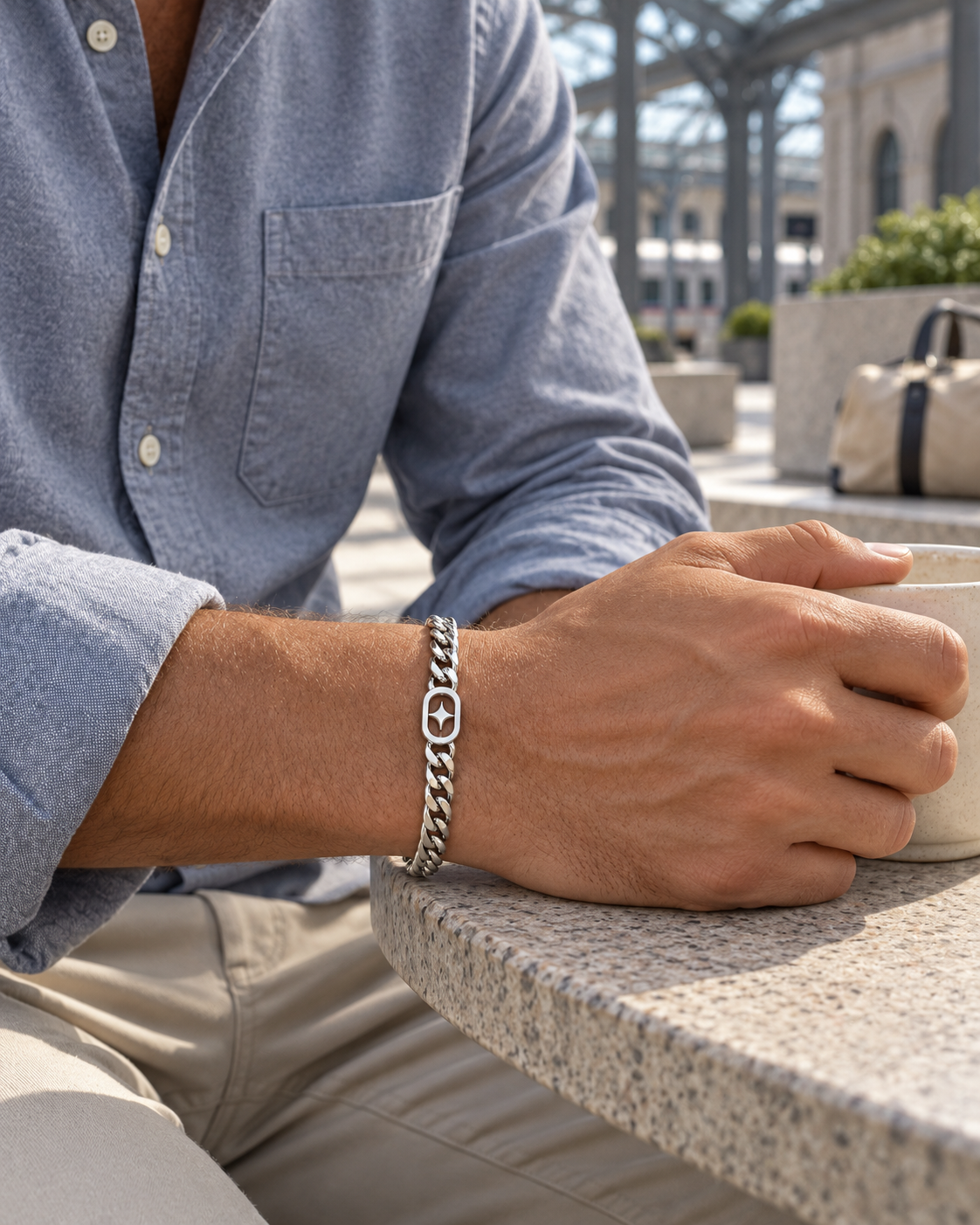 Compass Detail Chain Bracelet — alternative styling