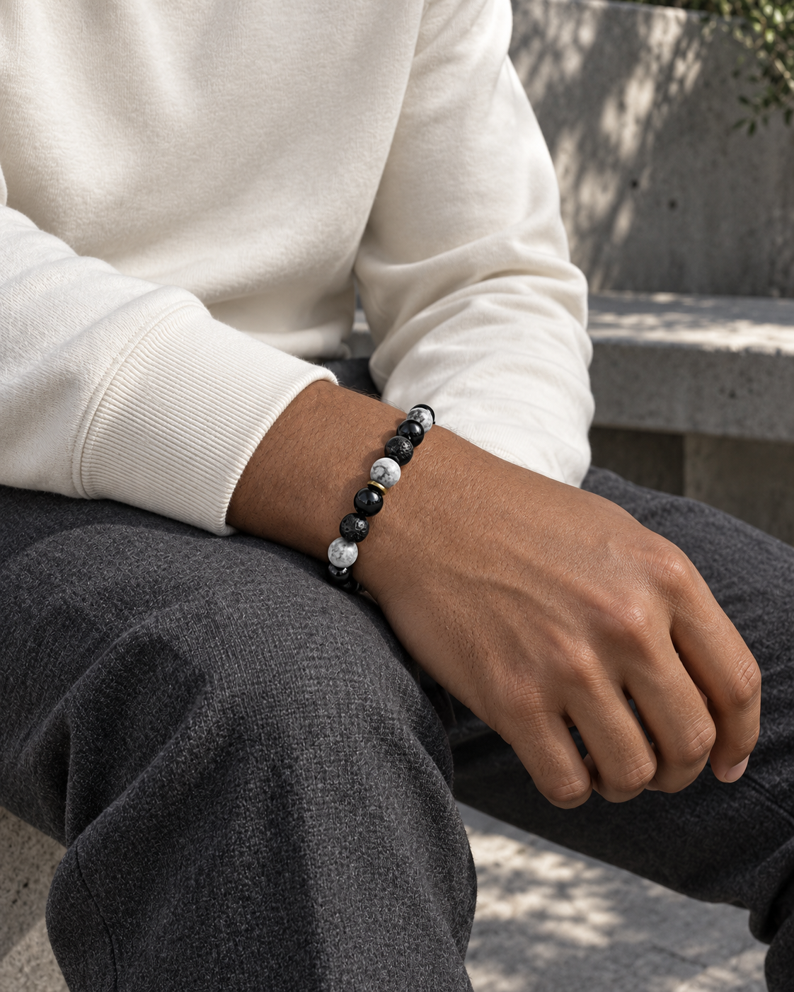 Contrast Cord Bead Bracelet — alternative styling