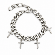 Cross Charm Curb Bracelet — product view