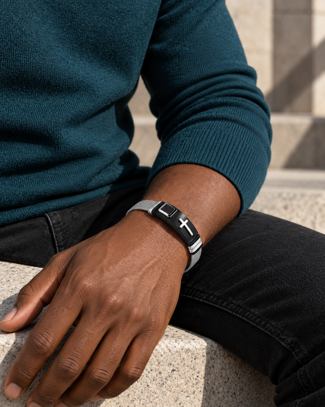 Cross Mesh Bracelet — alternative styling