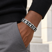 Cross Panel Link Bracelet — casual styling