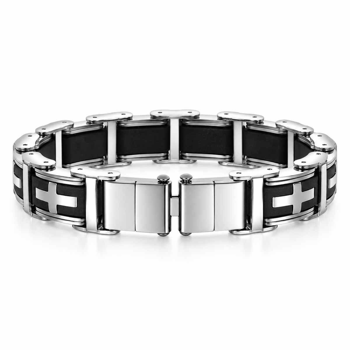 Cross Panel Link Bracelet — product view