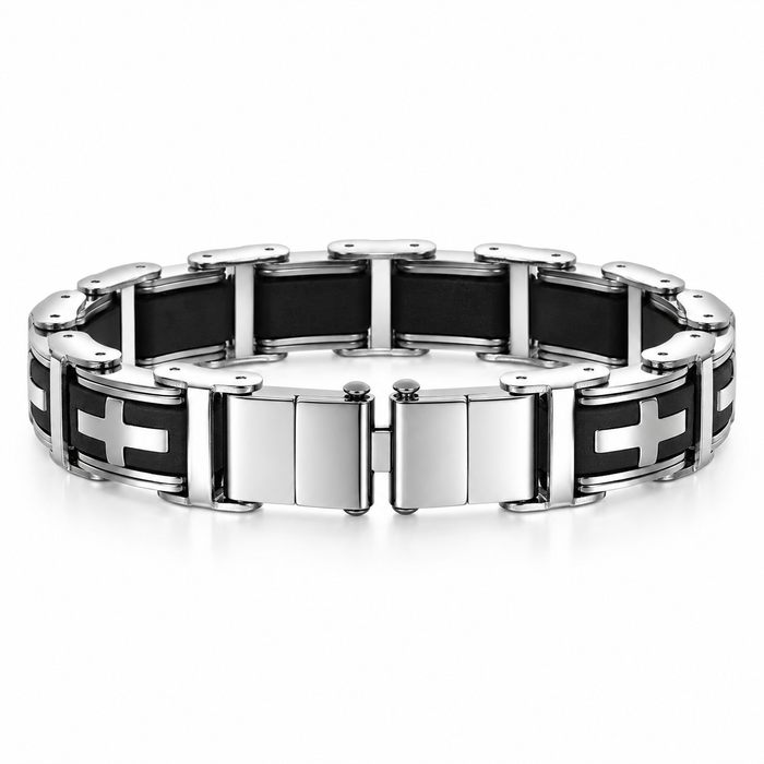 Cross Panel Link Bracelet — product view