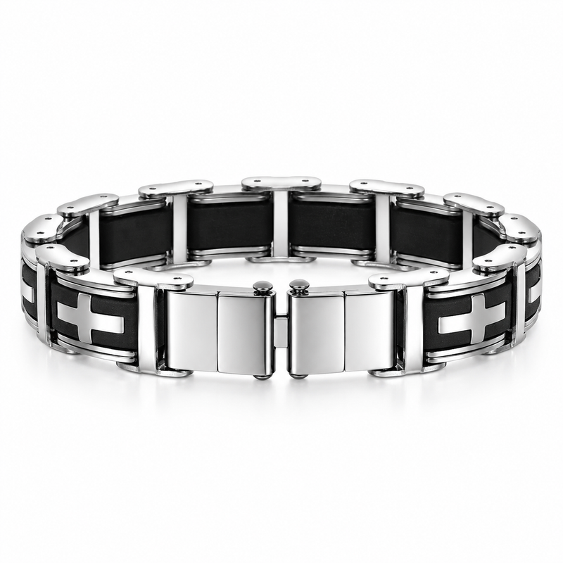 Cross Panel Link Bracelet — product view