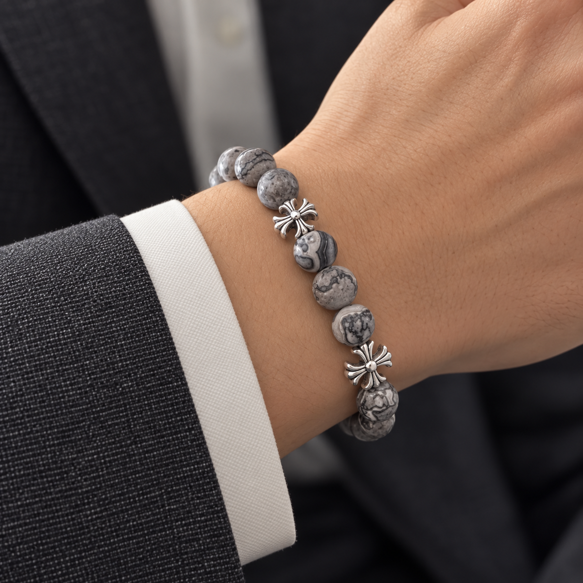 Crossflower Bead Bracelet — tailored styling