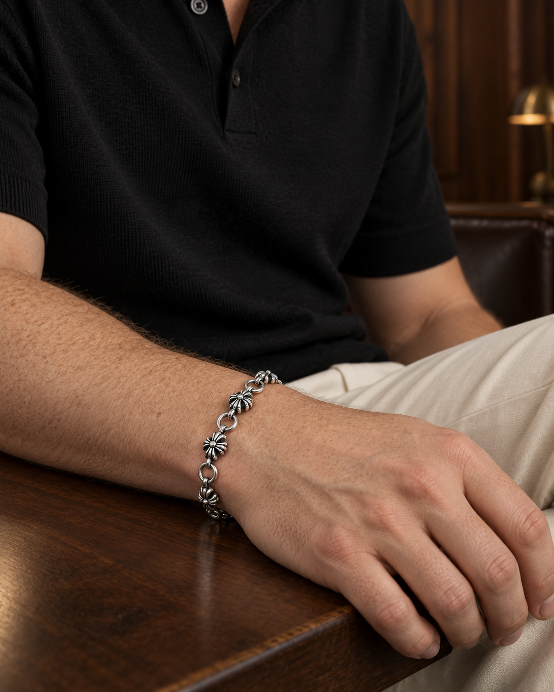 Crossflower Link Bracelet — alternative styling